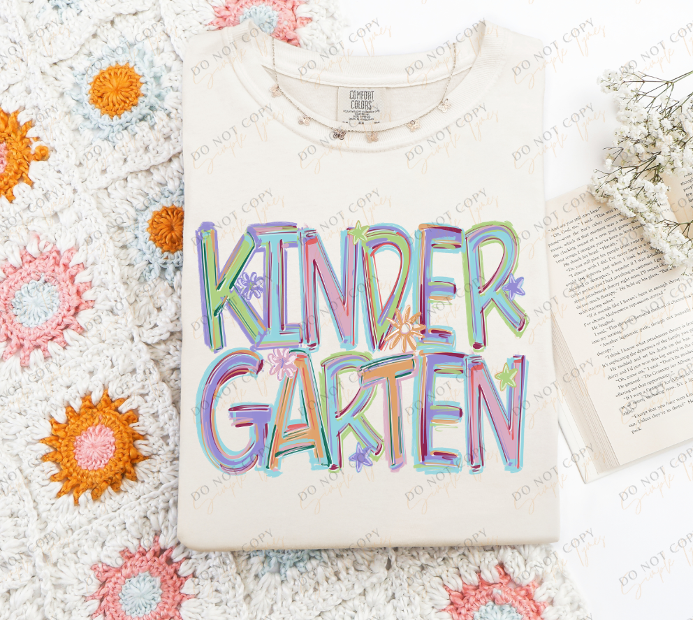 Back To School Tilted Words DTF Print