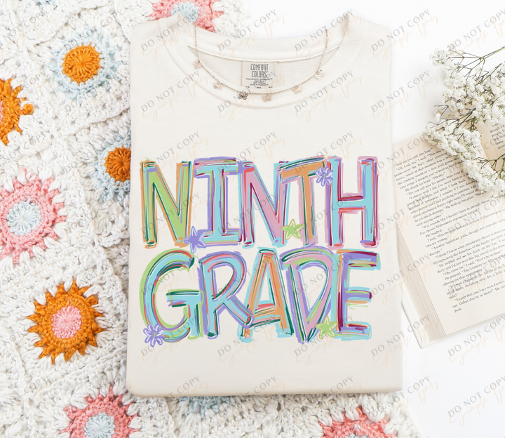 Back To School Tilted Words DTF Print