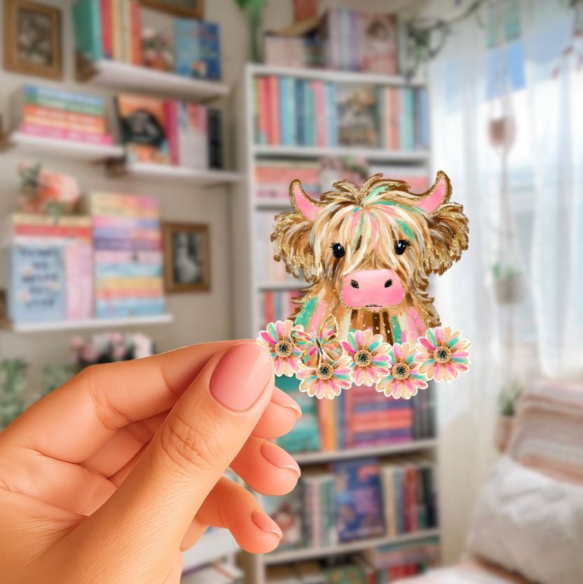 Highland Cow Die Cut Stickers
