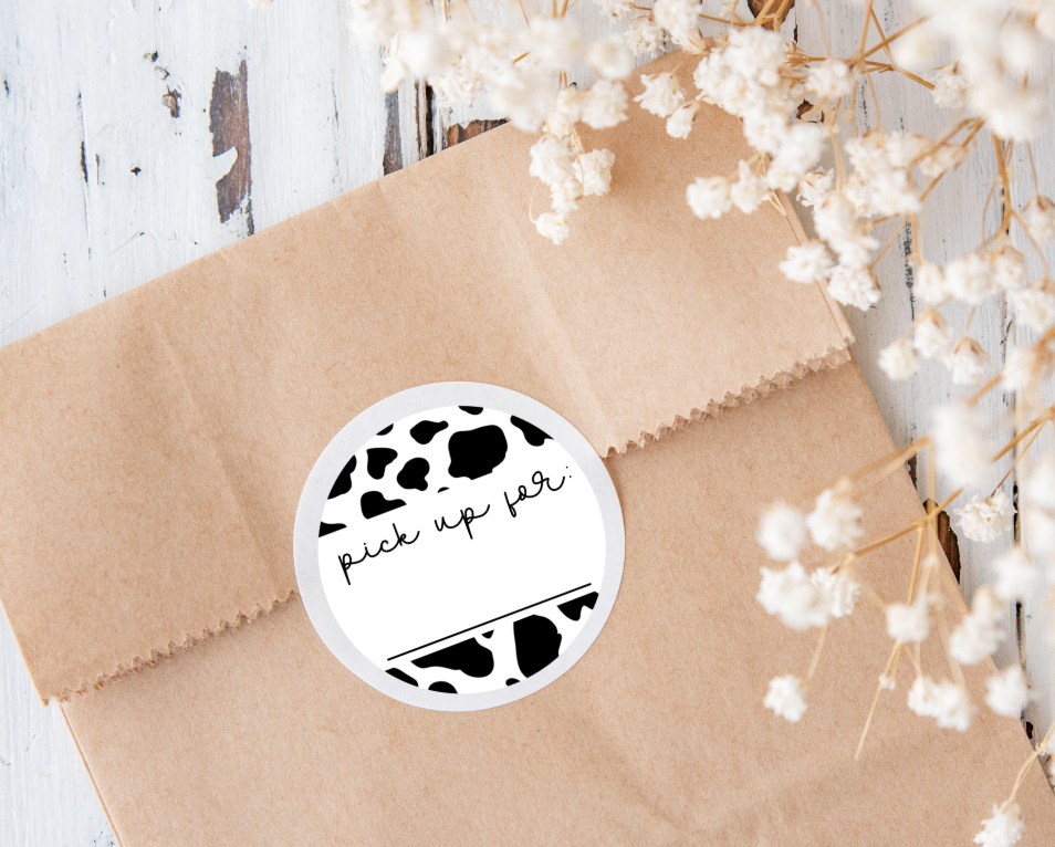 Pickup Order For (Cow) Sticker Sheet