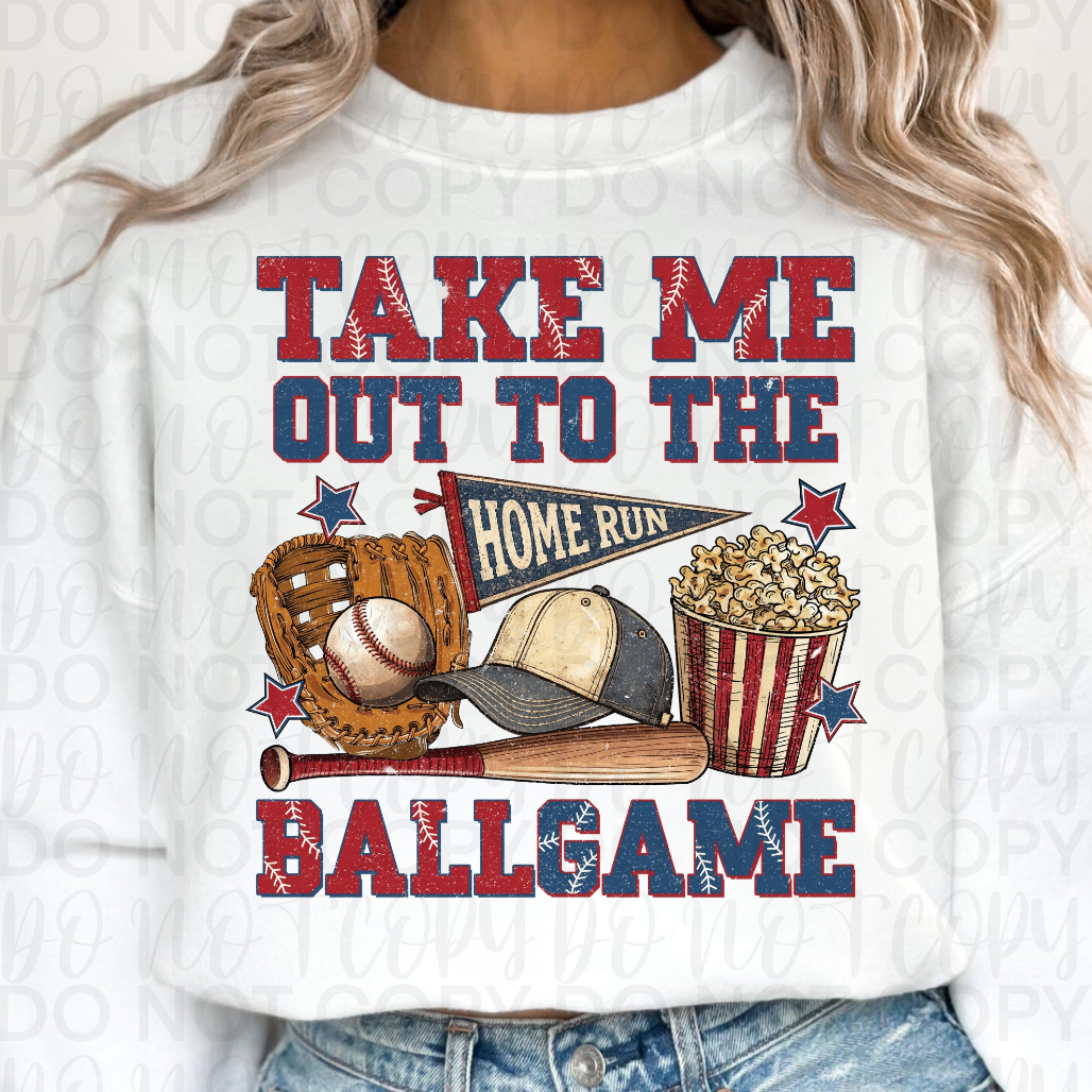 Take Me Out to the Ballgame (baseball) DTF Print