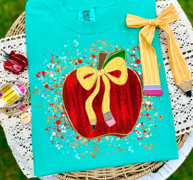 Teacher Apple DTF Print