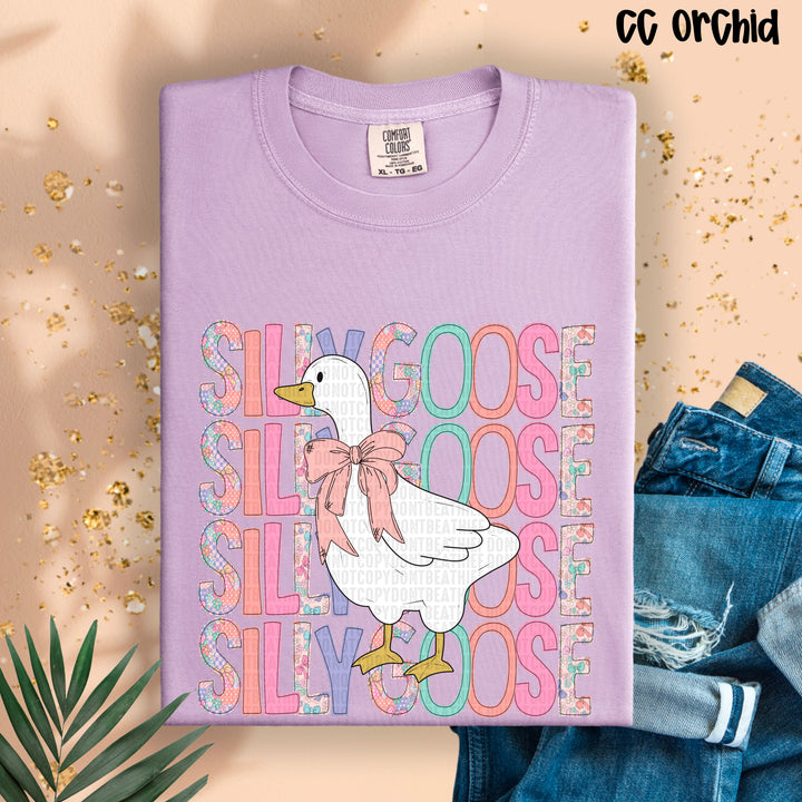 Silly Goose Bows Flowers DTF Print