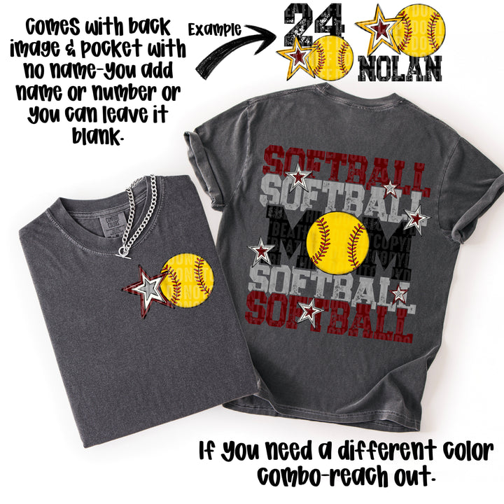 Softball Mom Collection FRONT DTF Print