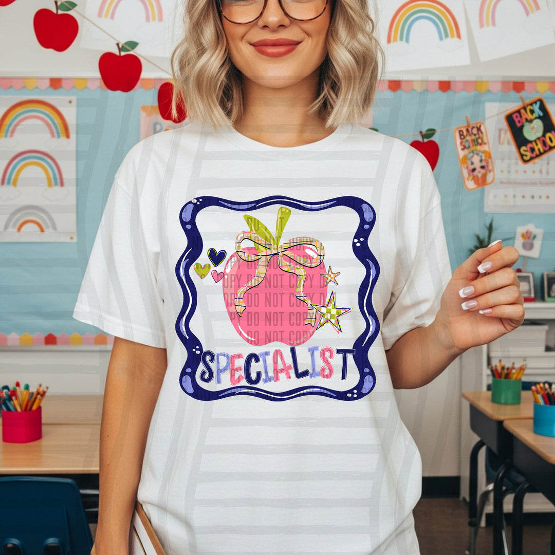 Framed Apple School Occupations DTF Print