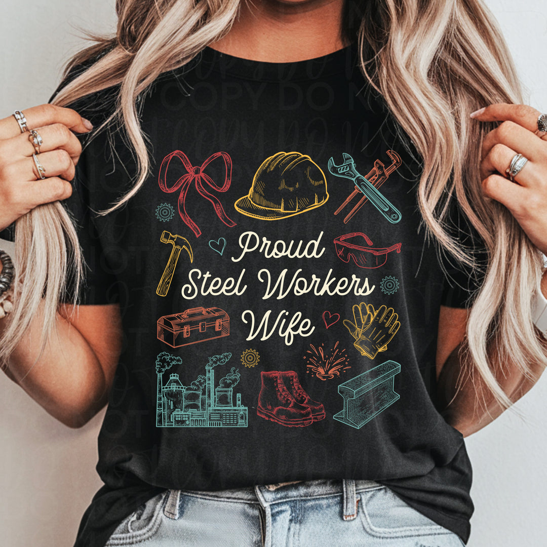 Proud Steel Worker Wife DTF Print
