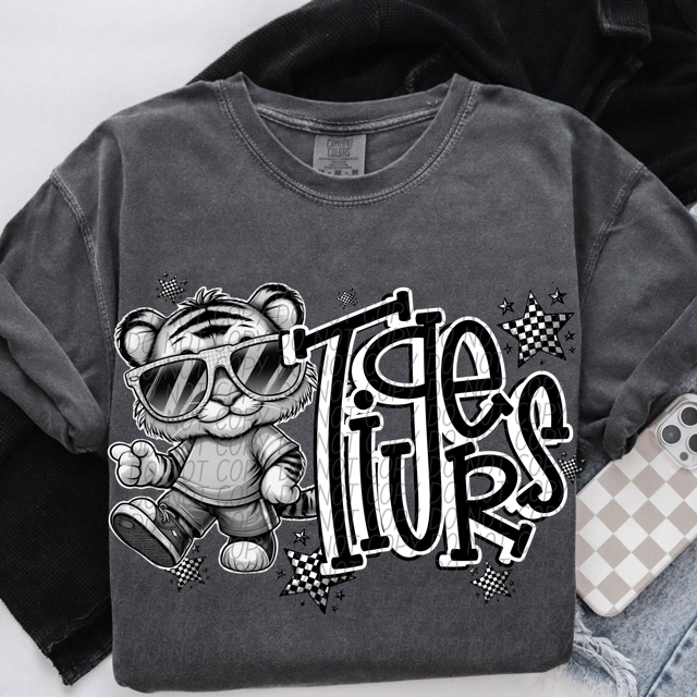 Black and White Mascots DTF Print