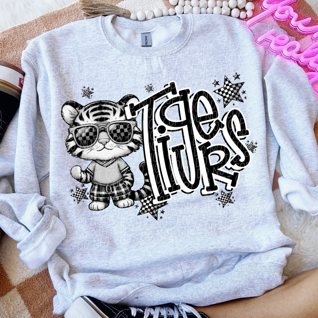 Black and White Mascots DTF Print