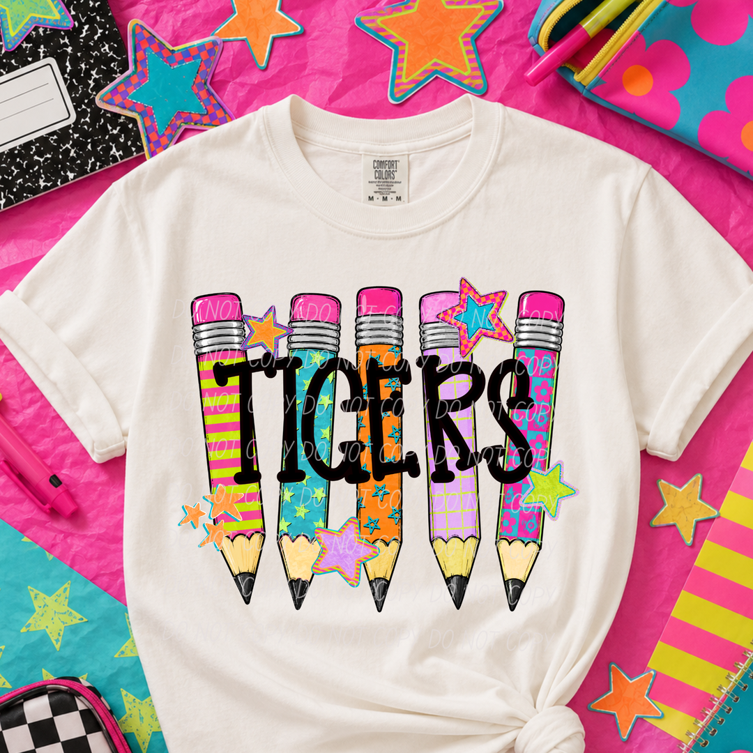 Pencil Mascots DTF Print