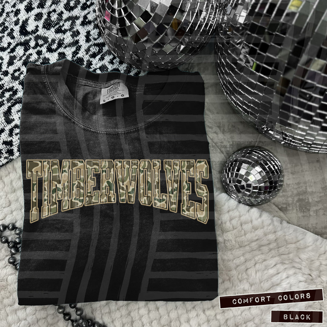 Simple Camo Arched Glitter Mascots DTF Print