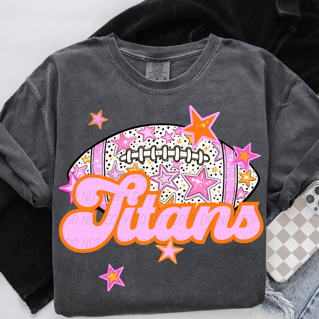 Pink Football DTF Print