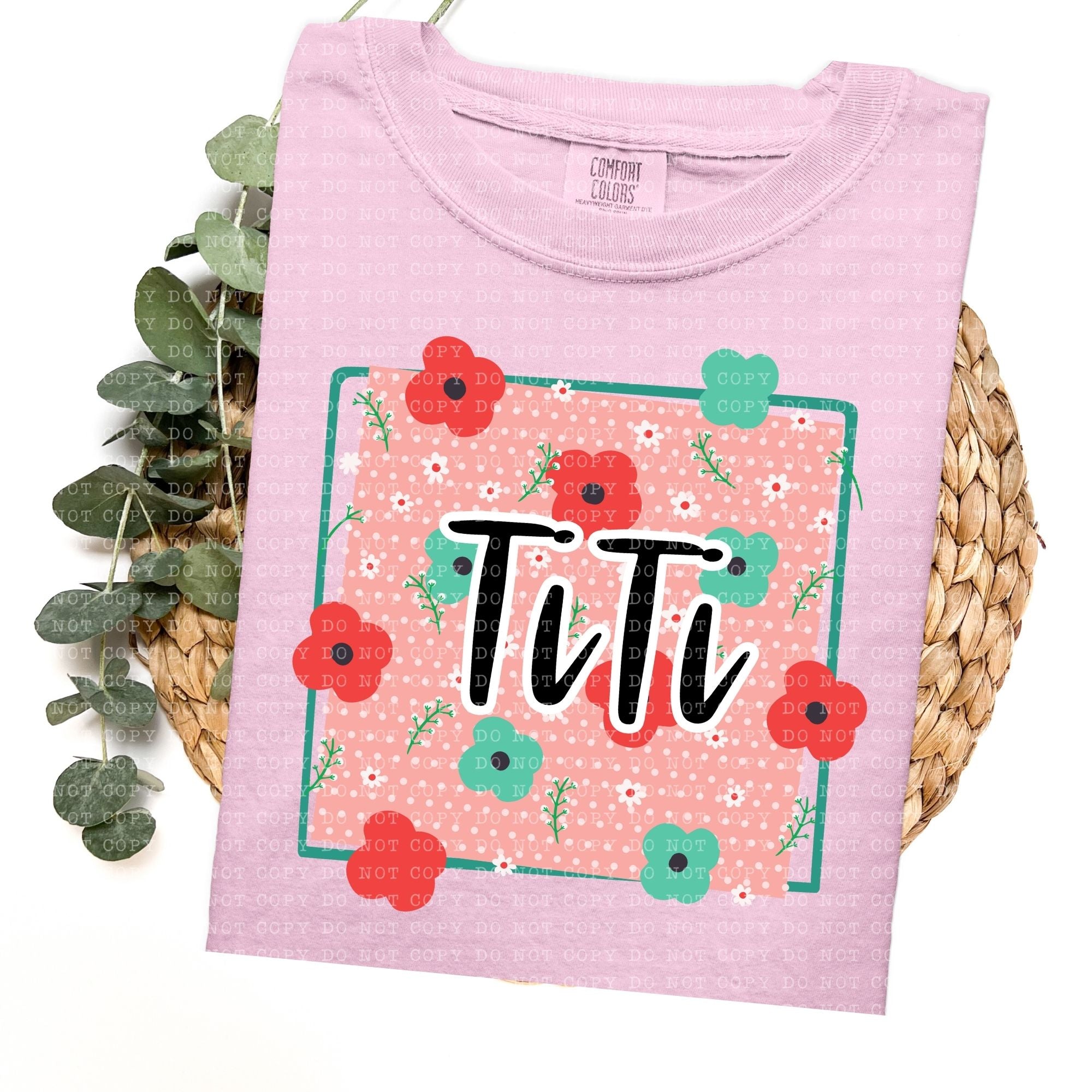 Floral Dotted Titles DTF Print