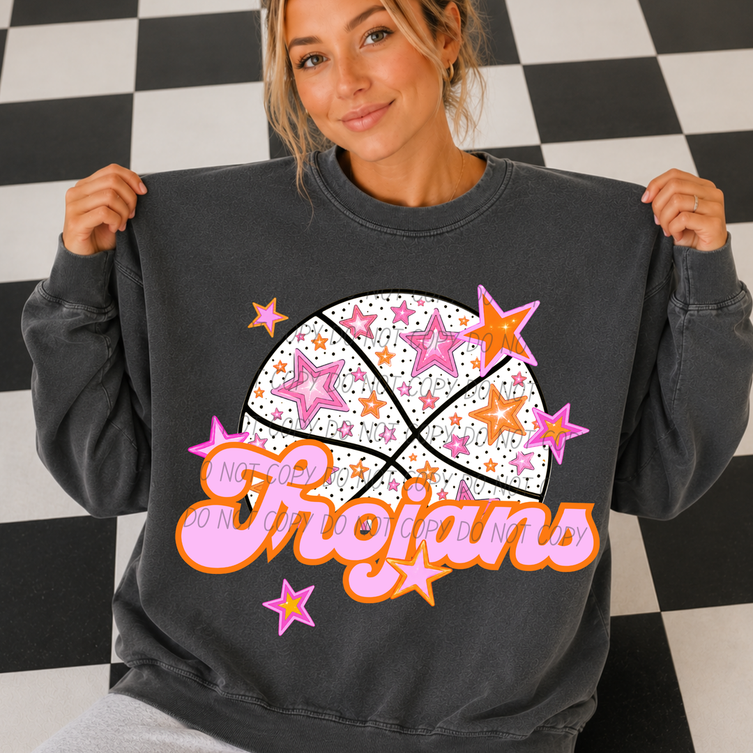 Pink Basketball Mascots DTF Print