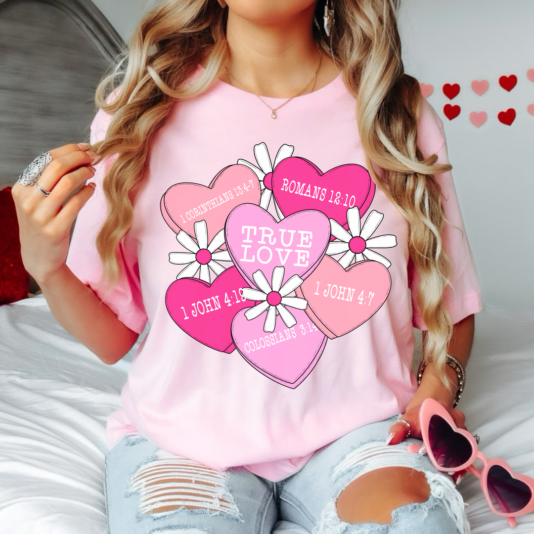 True Love Hearts DTF Print