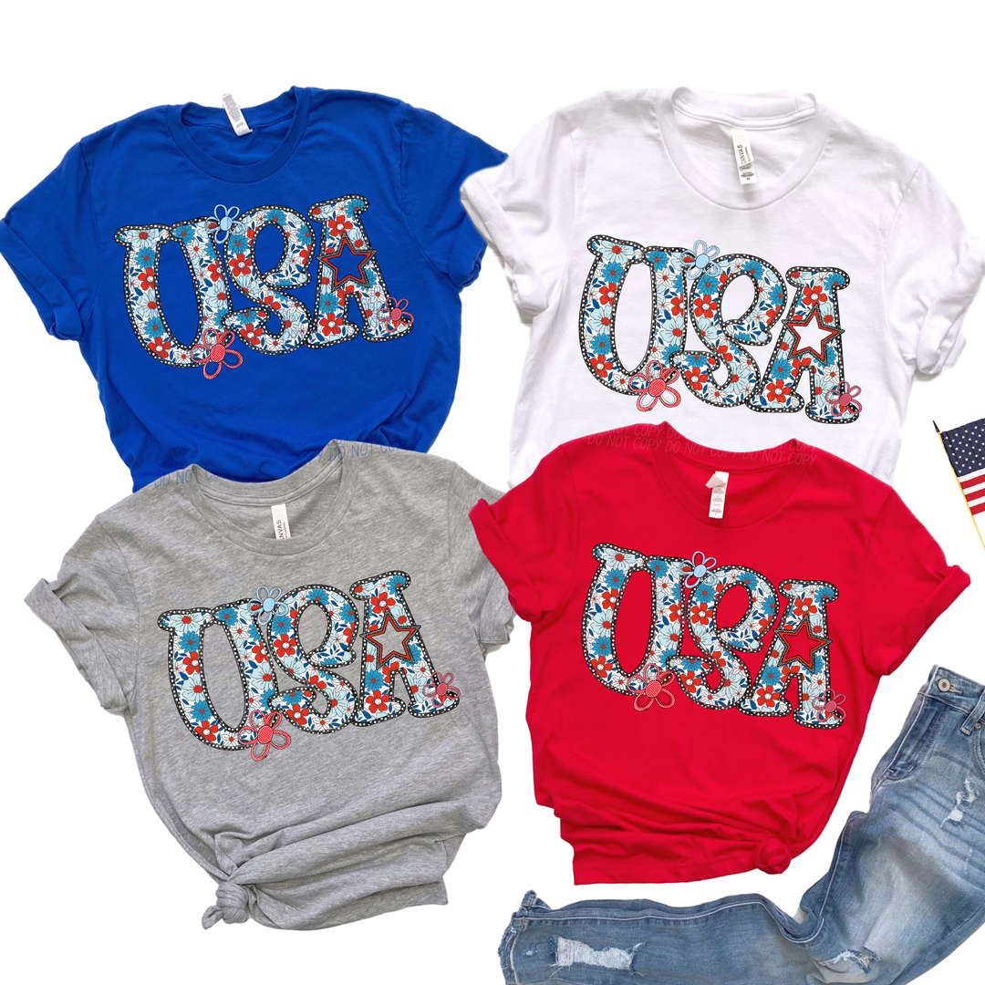 USA Flowers DTF Print
