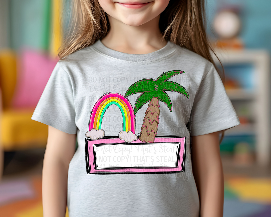 Palm Rainbow DTF Print