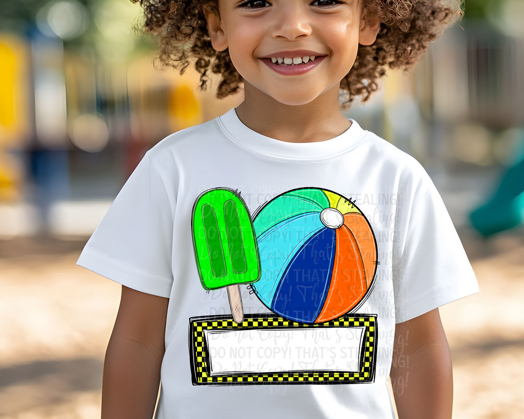 Beachball Name DTF Print