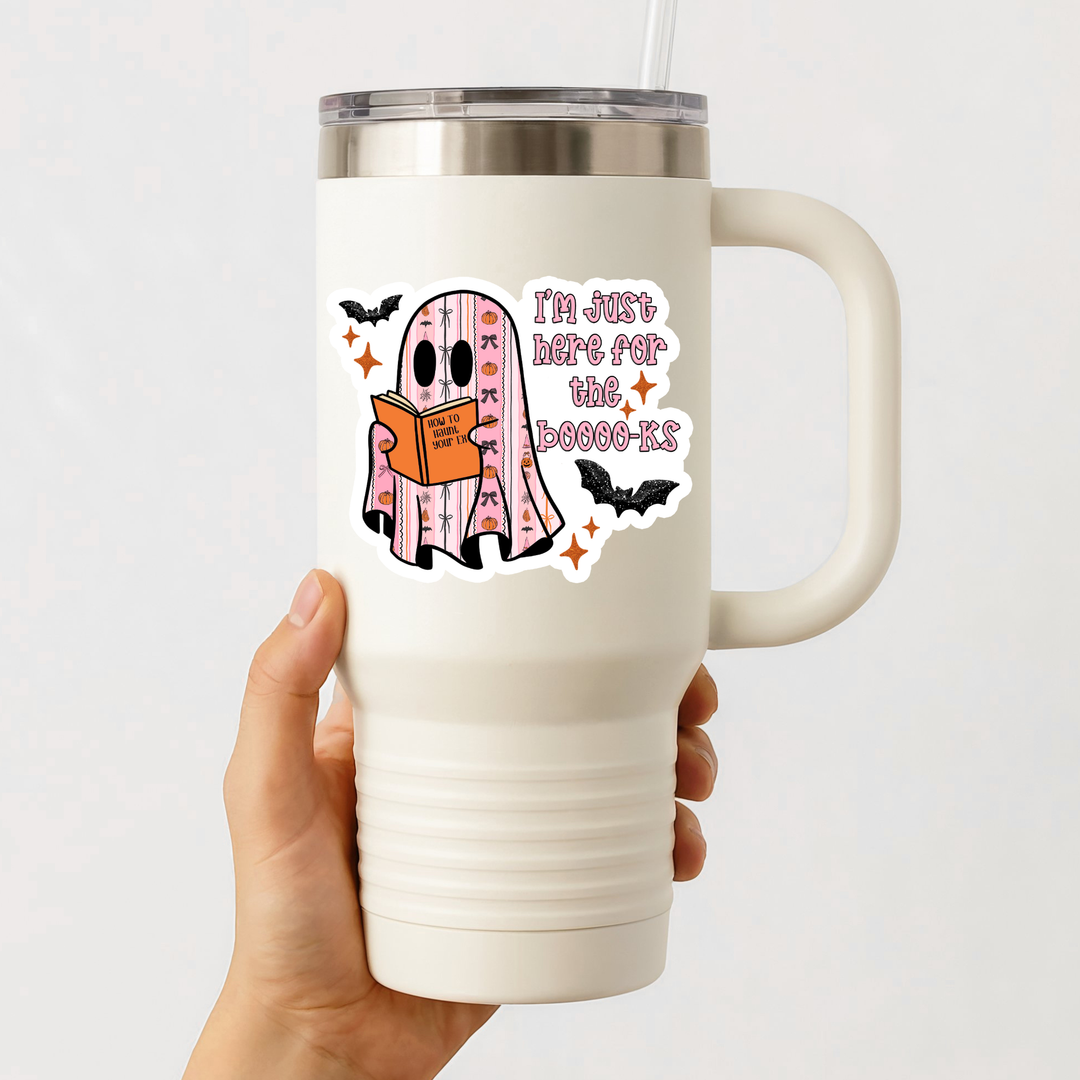 I'm Just Here For the Boooks Die Cut Stickers