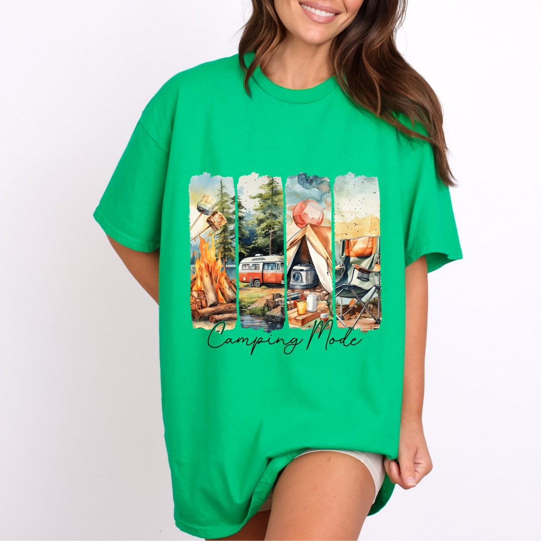 Camping Mode IRISH GREEN printed tee