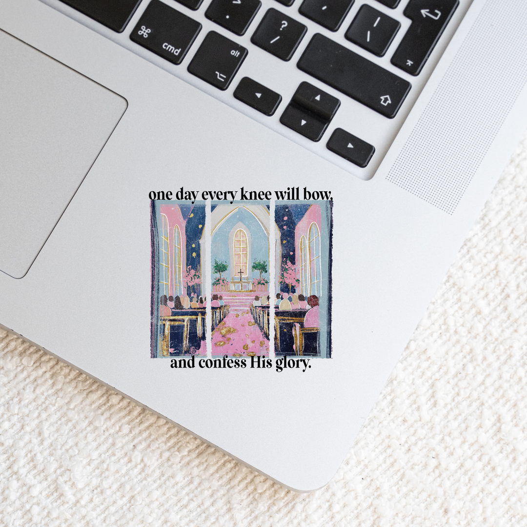One Day Every Knee Will Bow Die Cut Stickers
