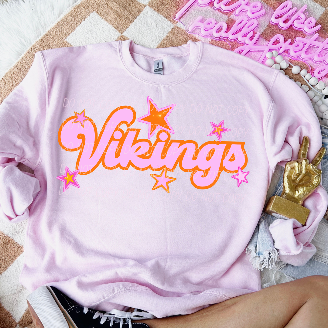 Pink and Orange Mascots DTF Print