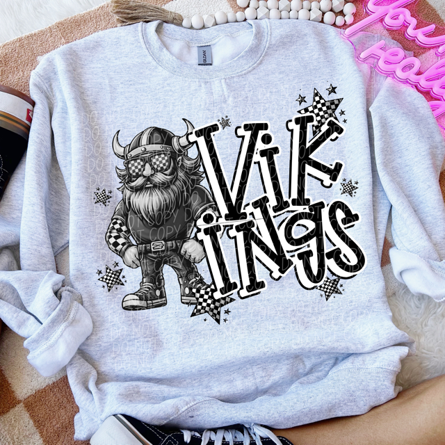 Black and White Mascots DTF Print