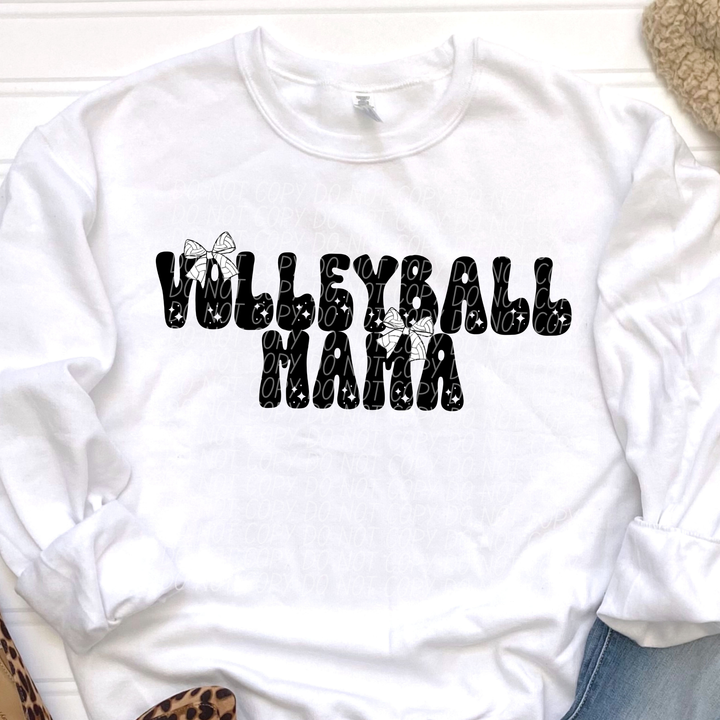 Volleyball Mama Bow DTF Print
