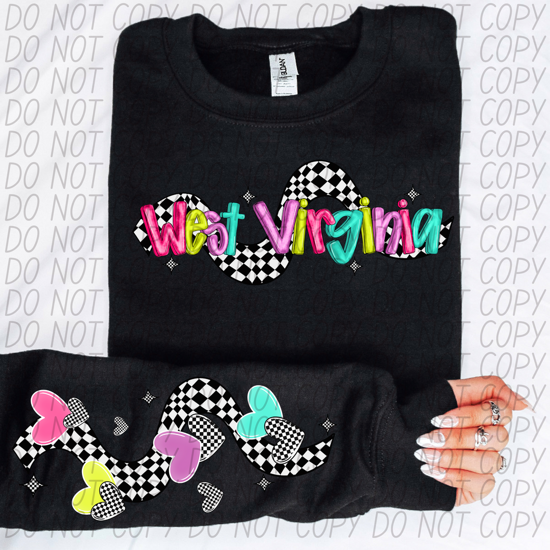 Bright Checkered States SLEEVE DTF Print