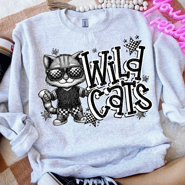 Black and White Mascots DTF Print