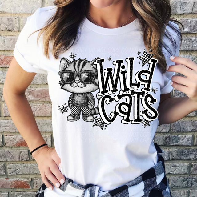 Black and White Mascots DTF Print