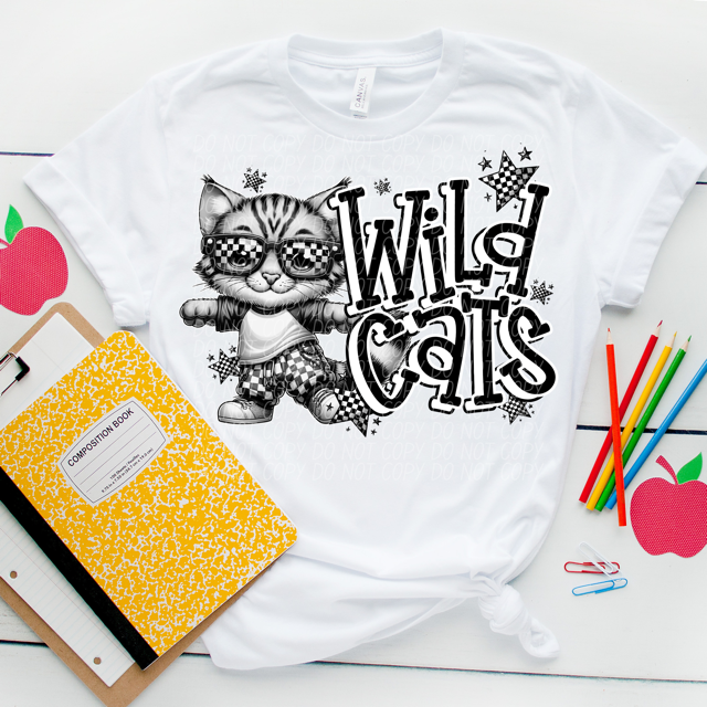 Black and White Mascots DTF Print