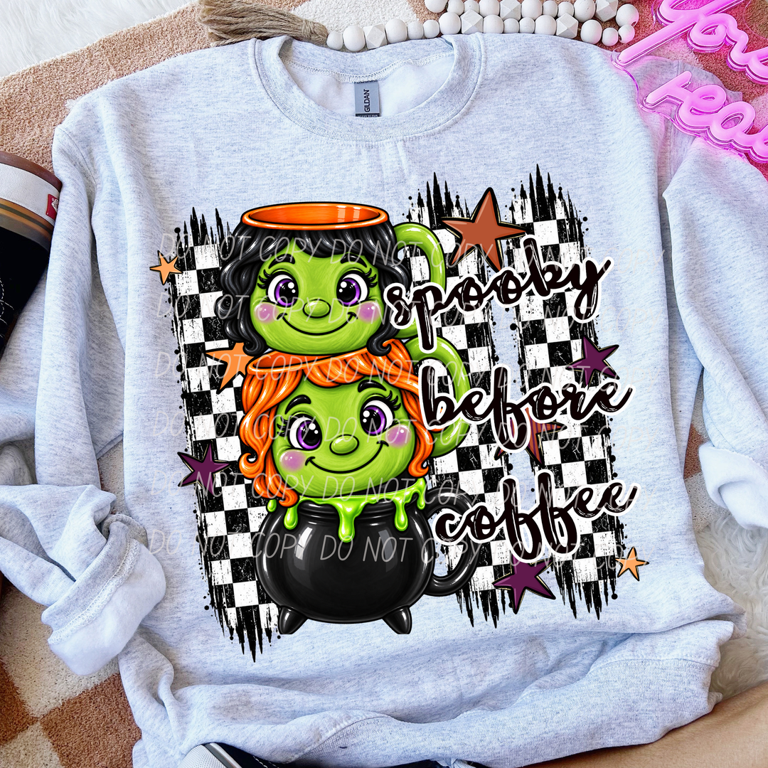 Witchy Spooky Before Coffee DTF Print