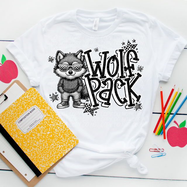 Black and White Mascots DTF Print