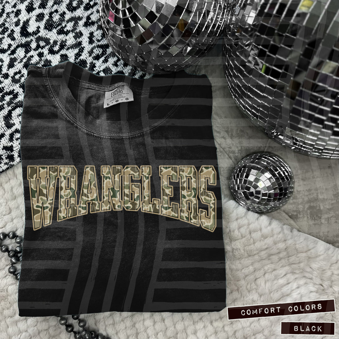 Simple Camo Arched Glitter Mascots DTF Print