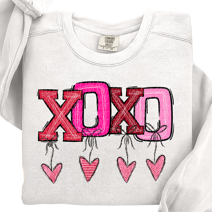 XOXO Dangle Hearts DTF Print