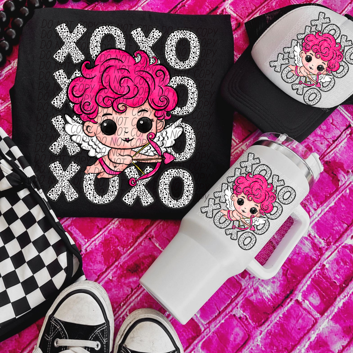 Cupid XOXO Stacked Dots DTF Print