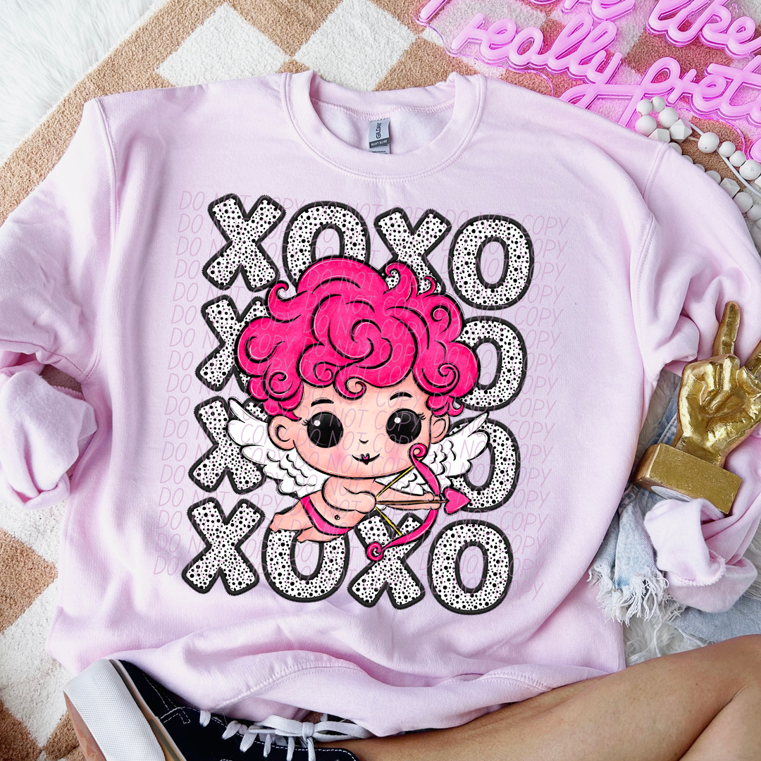 Cupid XOXO Stacked Dots DTF Print