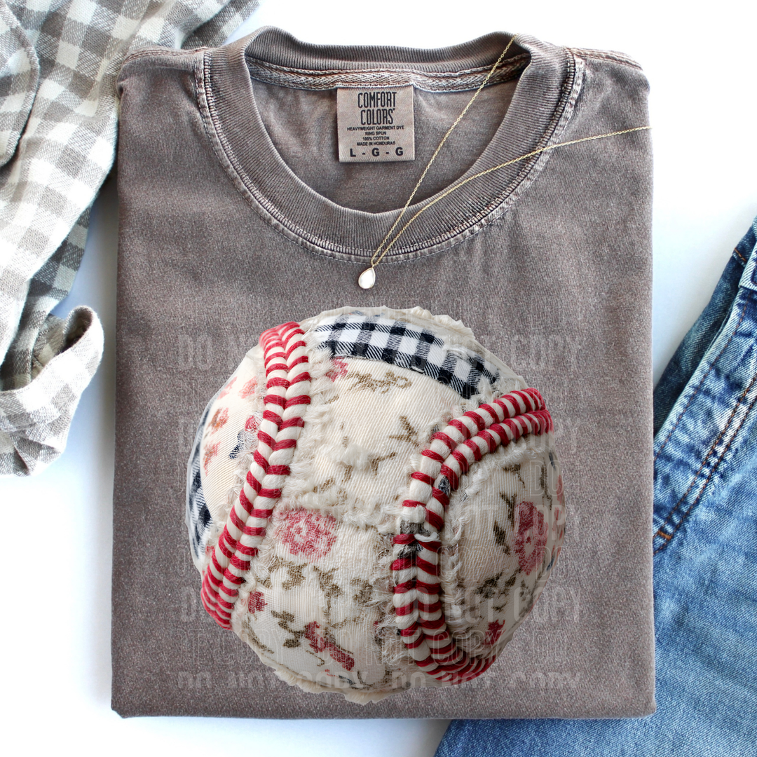 Faux Yarn Patch Baseball DTF Print