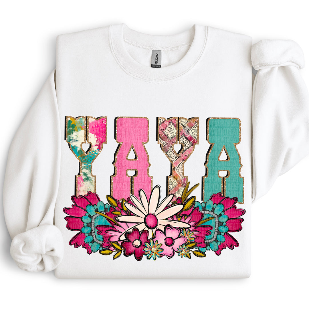 Western Floral Names DTF Print
