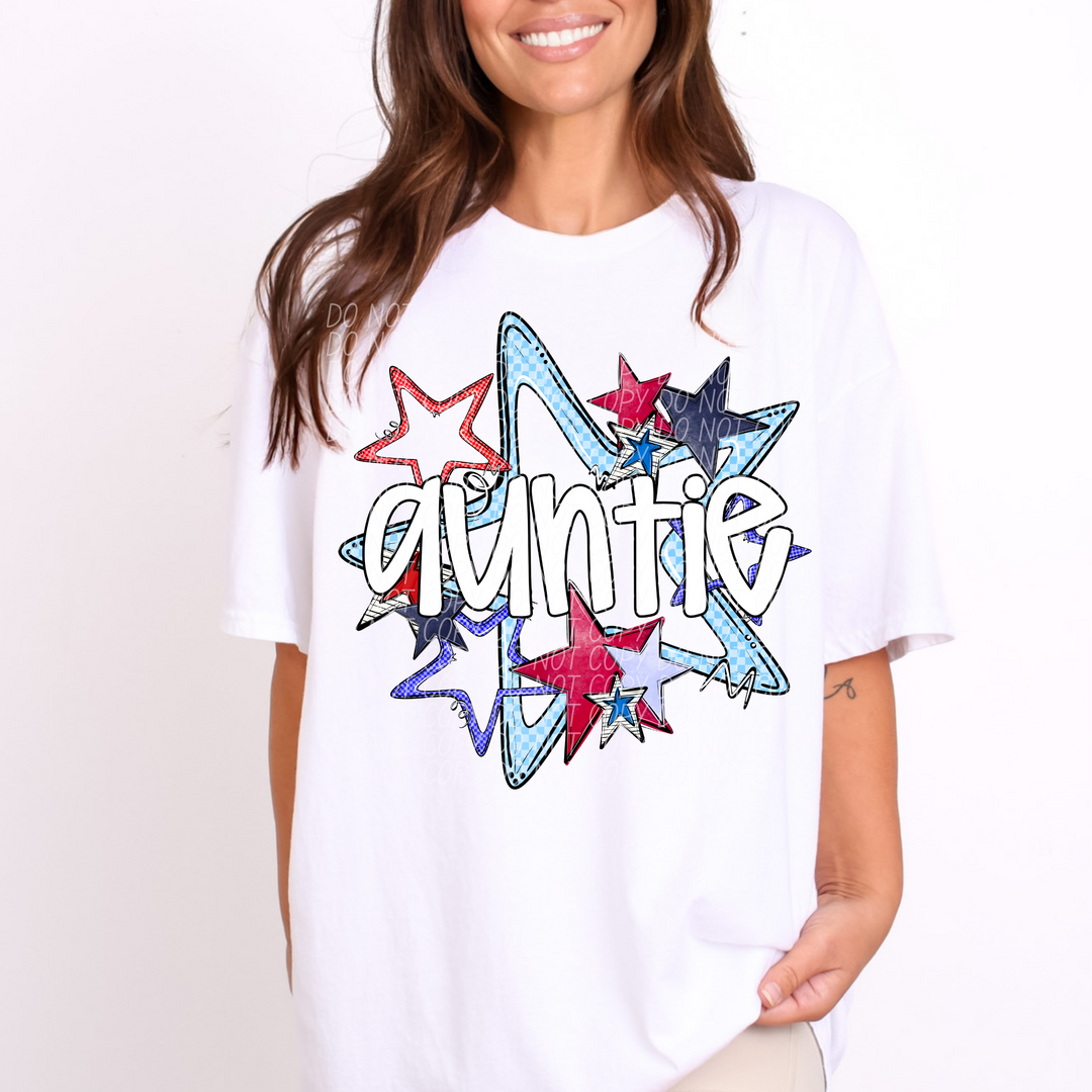 Fourth of July Star Names DTF Print