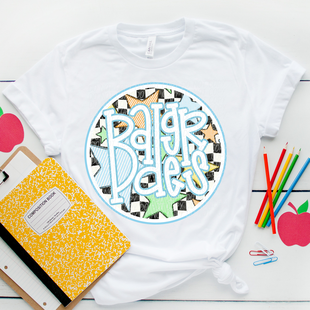 Blue Seersucker Mascots Youth DTF Print