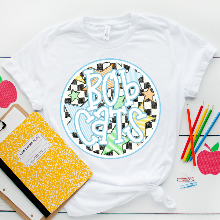 Blue Seersucker Mascots Youth DTF Print