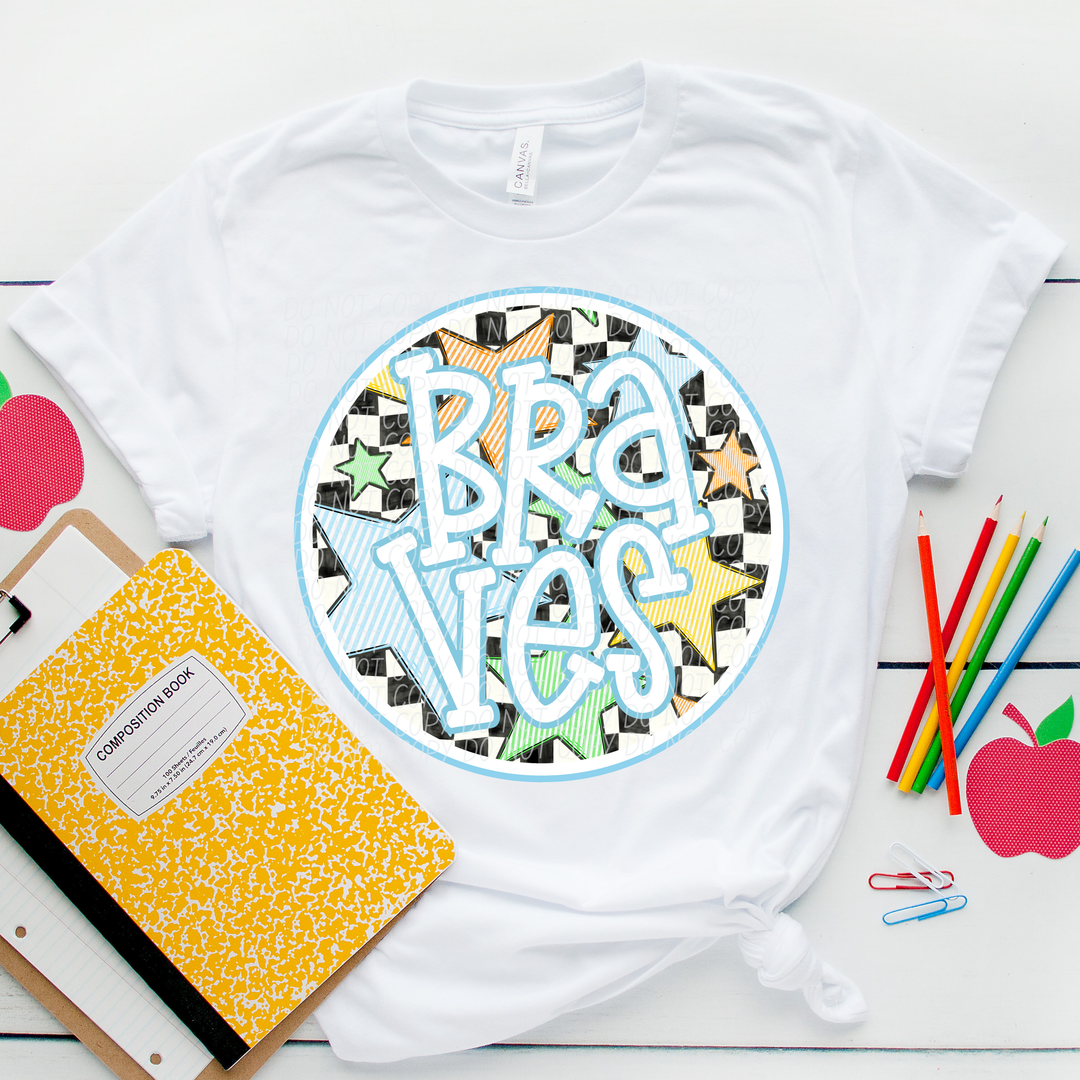 Blue Seersucker Mascots Youth DTF Print