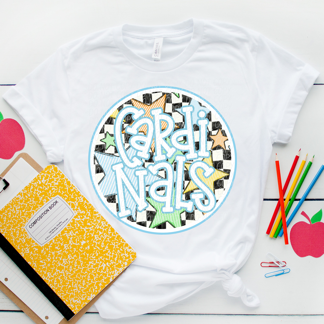 Blue Seersucker Mascots Youth DTF Print