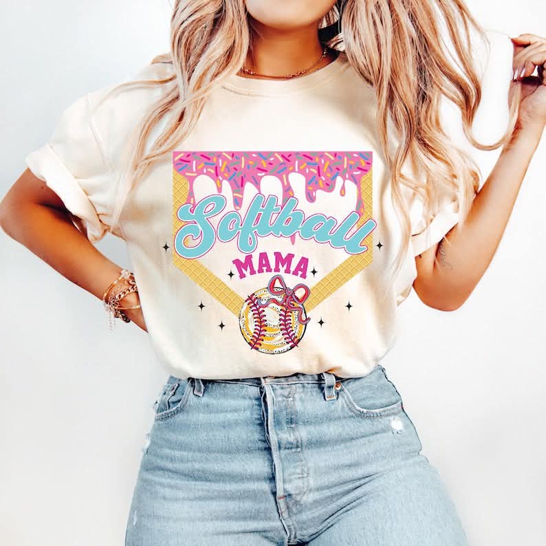 Softball Mama Soft Cream GILDAN SOFTSTYLE Tee