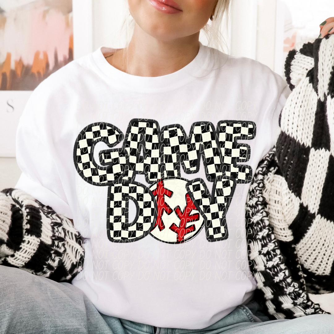 Game Day Checker Sports DTF Print