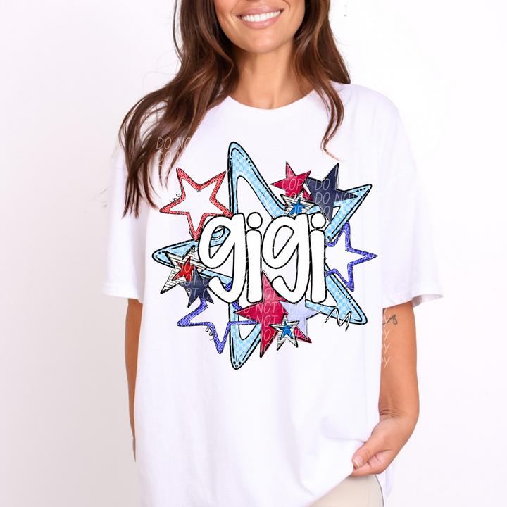 Fourth of July Star Names DTF Print