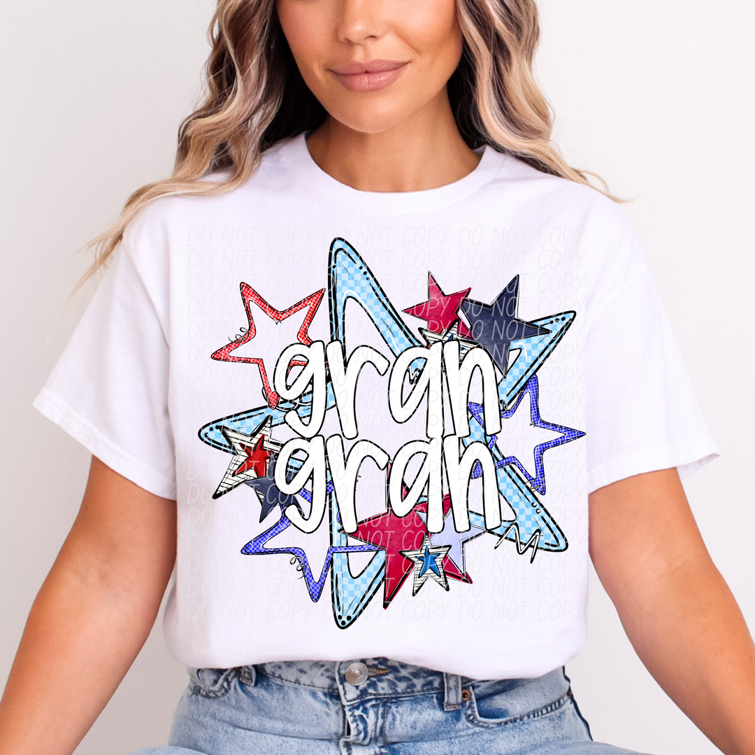 Fourth of July Star Names DTF Print