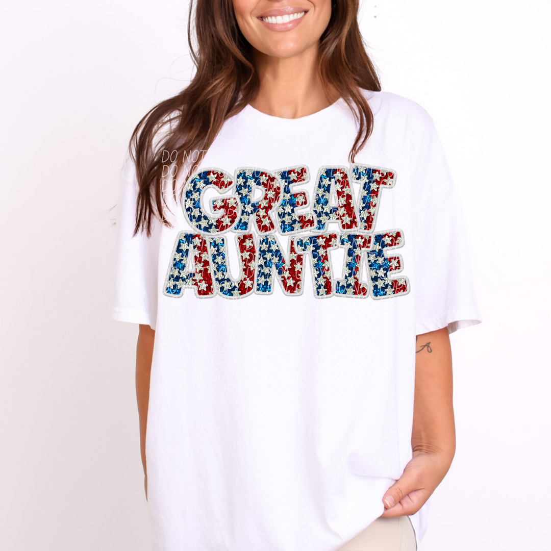 Fourth of July Glitter Names DTF Print