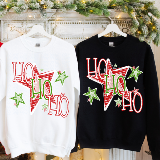 Ho Ho Ho Stars DTF Print